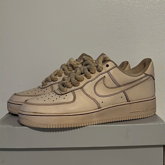 Custom Air Force 1 Coffee Dipped and Rope Laces Brand New - Picture 7 of 10